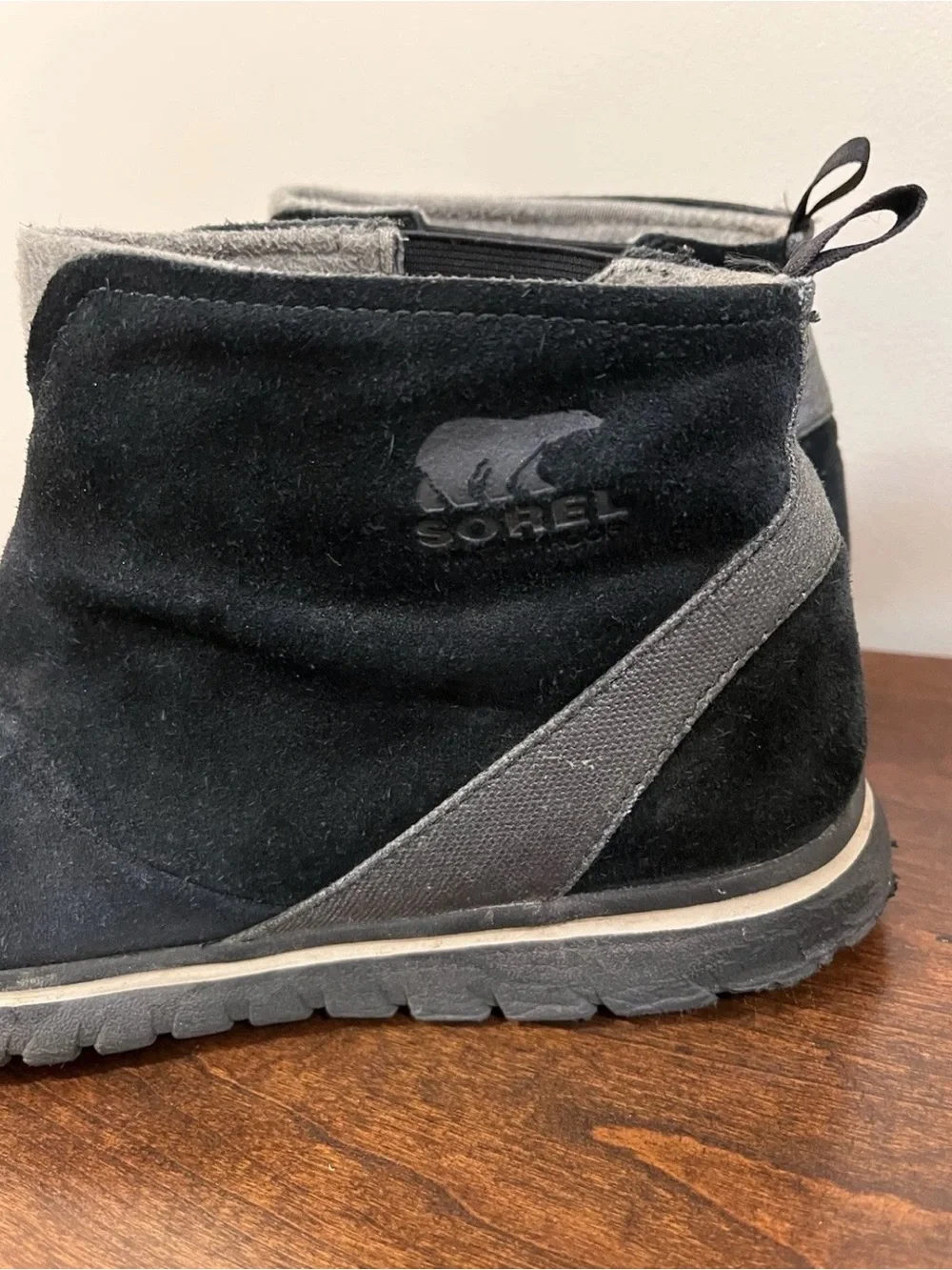 Sorel Waterproof Black Suede Ankle Bootie Pull On Lined Women's Boots Size 10